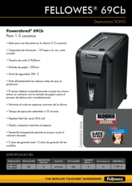 Destructora de Papel Fellowes 69CB de 10 Hojas en MegaOffice.com.ve